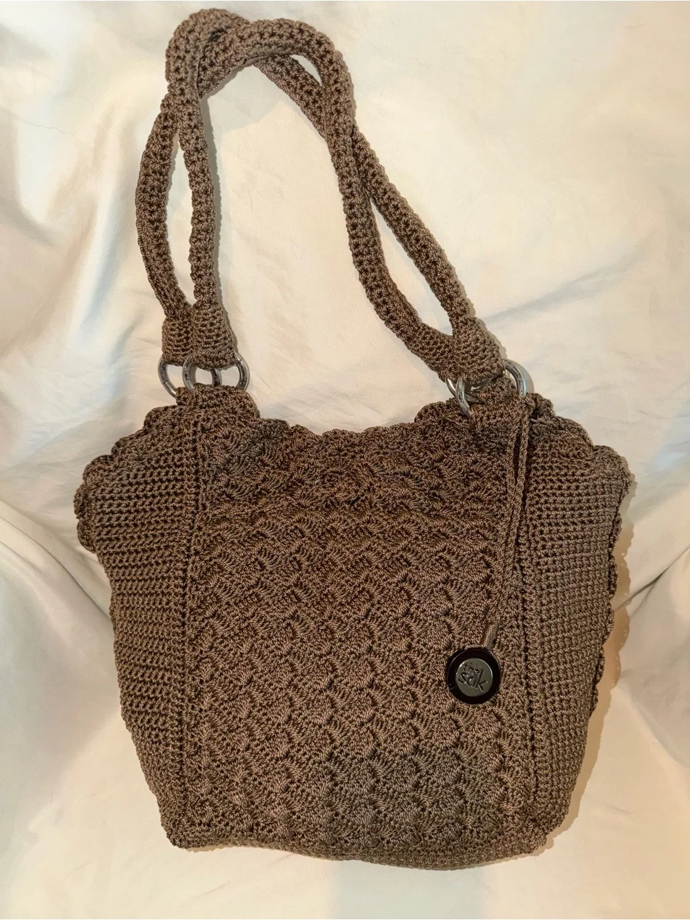 The Sak Brown Crocheted Tote Bag